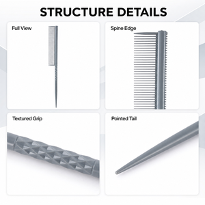 Peigne professionnel en ABS <span class=keywords><strong>à</strong></span> queue de rat, peigne <span class=keywords><strong>à</strong></span> dents fines pour sectionnement et coiffage, idéal pour salons de <span class=keywords><strong>coiffure</strong></span> et vente en gros - Product Image 2