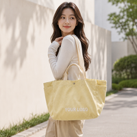Bolsa de Lona con Múltiples Bolsillos, Logotipo Personalizado, Doble Asa, Botón a Presión, Reutilizable, Ecológica, Venta al Por Mayor, Bolsa de Mano y Hombro