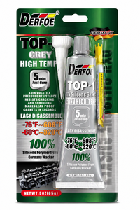 DERFOE TOP-1 Sellador de Silicona RTV Gris 3 OZ de Alta Temperatura, Curado Rápido en 5 Minutos, Fácil Desmontaje - Product Image 2