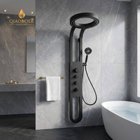 Système de douche mural intelligent de luxe avec affichage LED, cascade, robinet en laiton massif, vanne en céramique, massage SPA, style premium