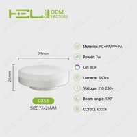 Ampoule LED GX53 en gros, 7W 560Lm 230V, linéaire DOB 73mm, pour éclairage sous armoire et placard, lampe à puce, économie d'énergie