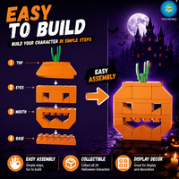 Calendario de Adviento de Halloween de 24 Días, Mini Bloques de Construcción, Caja Sorpresa, Juguetes de Ladrillos Coleccionables DIY, Regalo para Fiestas Infantiles