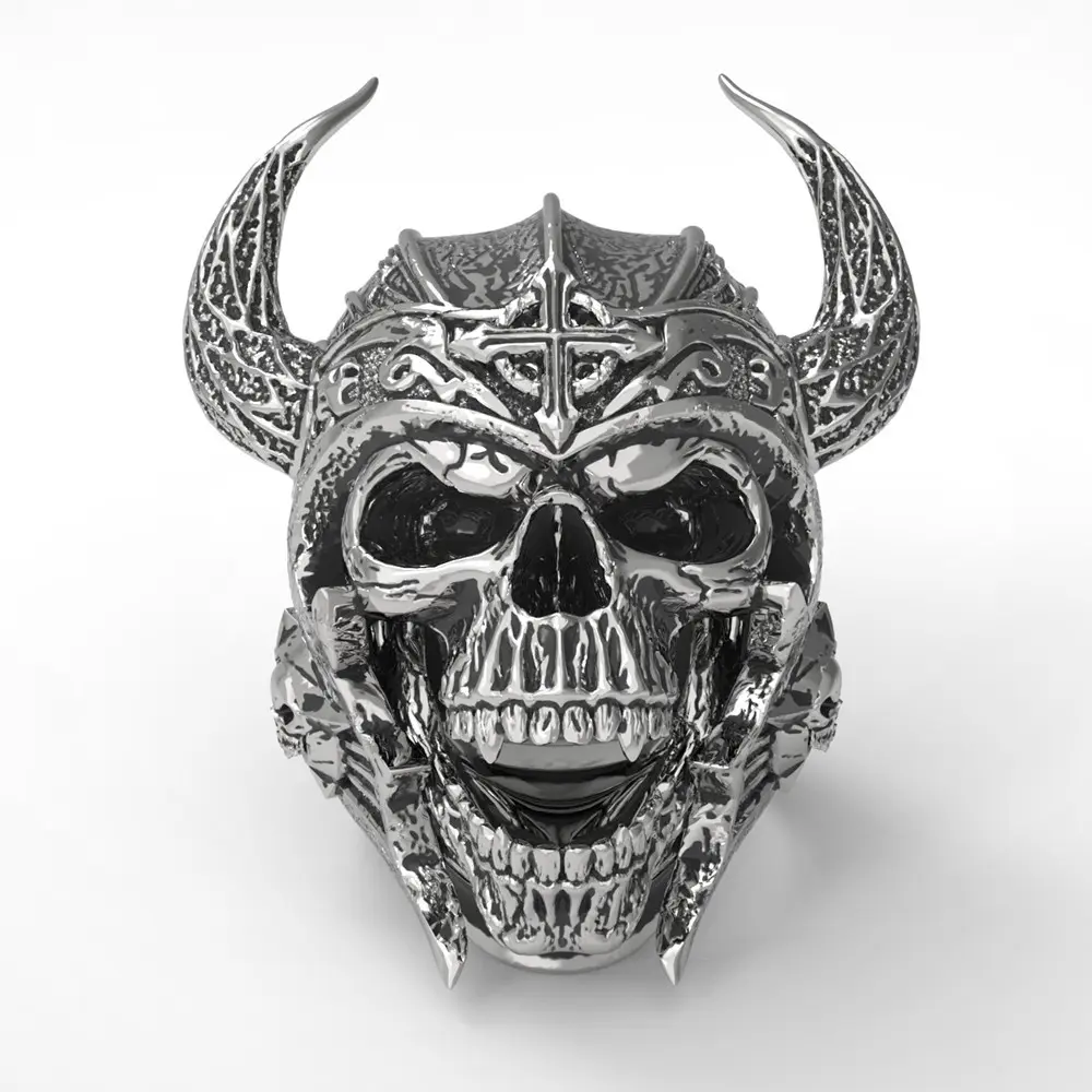 VRIUA Fashion Bullfighter Warrior Skull Ring Men's Domineering Spartan Helmet Jewelry Wholesale