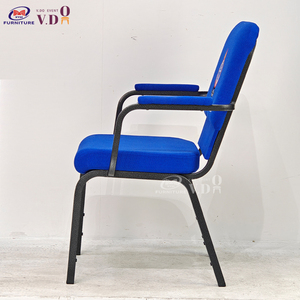 סיטונאי ערמה כיסאות עבור כנסיות מתכת זול אודיטוריום מתכת אדום מודרני כיסא הכנסייה - Product Image 5