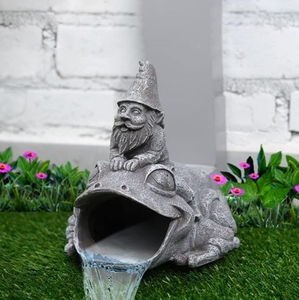 Lindo y juguetón Gnomo montar Rana Downspout exterior <span class=keywords><strong>extensión</strong></span> Decoración - Product Image 5
