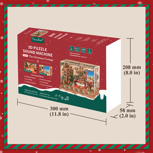 Tonecheer la macchina del suono del Cottage di natale luce giocattoli di natale decorazioni per la casa Puzzle di legno giocattoli per bambini - Product Image 6