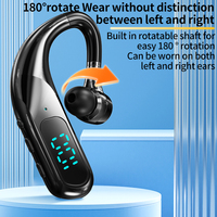 Casque sans fil à crochet d'oreille, Bluetooth 6.0, 180 °   Écouteurs rotatifs avec affichage LED de la puissance, résistants à la transpiration, appels HD pour la conduite et les sports