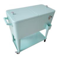 Chariot isotherme pliable 73L, nouveau design, boîte de refroidissement en métal, glacière avec roues pour le jardin