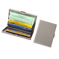 Dompet Kartu Kredit RFID Blocking Stainless Steel 10 Slot dengan Tombol Logam, Logo Custom, Hadiah Promosi Perusahaan, OEM