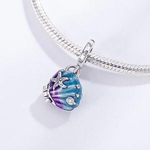 Breloques en argent en forme d'étoile de mer, tortue, pieuvre, crabe, coquillage, palmier, <span class=keywords><strong>ray</strong></span>, hippocampe, perles compatibles avec bracelet original, bijoux d'anniversaire Berluque - Product Image 4