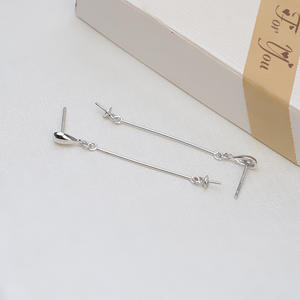 Accessoires en argent DIY, boucles d'oreilles torsadées polies en forme de beignets frits avec support vide en perle S925, boucles d'oreilles simples de 5 mm, 5605 - Product Image 4