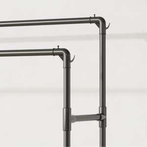 110 מודרני מוט מתכת בד מתלה פלסטיק תחתון חלודה מעיל עמיד למטה סלון בגדים אחסון בגדים אחסון כפול שכבת מדפים - Product Image 6