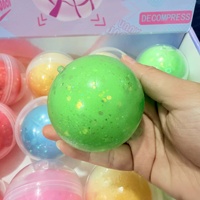 Nouvelle boîte mystère de balles squishy en slime cristallin à coque croustillante, jouet anti-stress à rebond lent ASMR