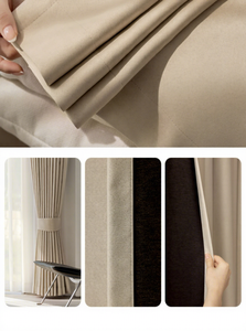 Rideau occultant Zhishang personnalisable, couleur unie, style moderne et épuré, crème, pour maison, hôtel, chambre à coucher - Product Image 3