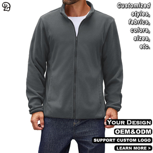 Chaqueta <span class=keywords><strong>polar</strong></span> suave personalizada para hombre, ligera, con cremallera completa, informal, al aire libre para senderismo, abrigo cálido de otoño e invierno con 2 bolsillos laterales profundos - Product Image 4