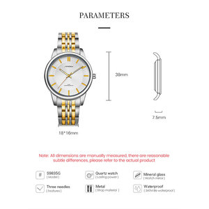 Montre-bracelet minimaliste pour homme, bracelet en acier sans marque, résistante à l'eau, mouvement à quartz - Product Image 2