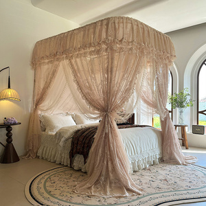 Lưới chống muỗi bằng vải <span class=keywords><strong>Jacquard</strong></span> ren hai lớp vải lót đường sắt lãng mạn kiểu Pháp - Product Image 5