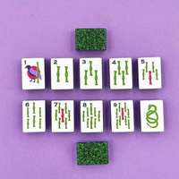 Set Mahjong Amerika 160pcs Sparkle Green Glitter, Warna Ivory di Bagian Depan, Ungu dan Putih di Samping, Hadiah Koleksi untuk Liburan