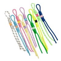 Bracelet en paracorde polyester durable Hongda avec perles colorées, dragonne pour clés, téléphones, pochette, appareil photo, accessoire anti-perte 15cm