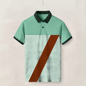 Polo de Hombre en Tejido Transpirable, Antiarrugas, de Secado Rápido, Último Estilo, Método de Impresión Digital, Corte Regular - Product Image 1