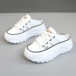 Q072 Fabriqué en Chine Chaussures tendance pour femmes Chaussures d'été respirantes Semelles épaisses Chaussures mi-chaussettes rehaussantes - Product Image 6