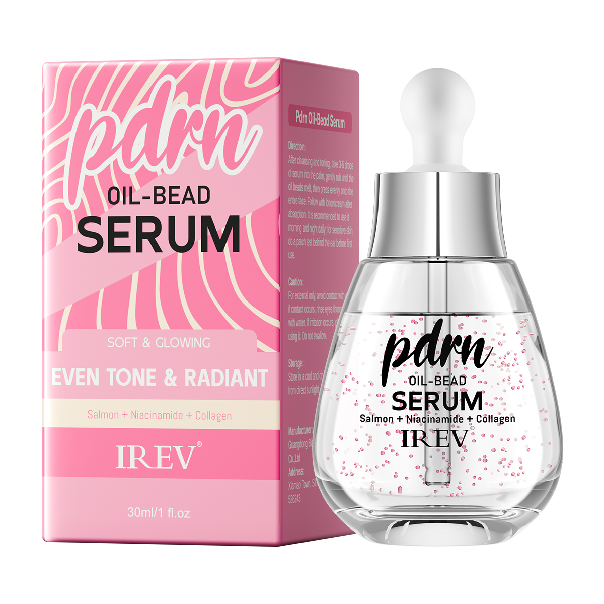 Sérum aux perles d'huile de saumon rose PDRN