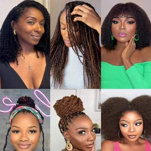 Letsfly 4C Afro Kinky Bulk Human Hair <b>Extensions</b> No Weft 12A Crochet Hair Brazilian Bulk <b>for</b> Locs Repair Twists <b>Braids</b> Styling - Product Image 5