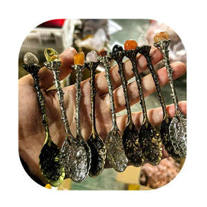 Cucharas <span class=keywords><strong>de</strong></span> Té Decorativas <span class=keywords><strong>de</strong></span> Aleación <span class=keywords><strong>de</strong></span> Cristal Multicolor al por Mayor, Cucharas <span class=keywords><strong>de</strong></span> Café <span class=keywords><strong>de</strong></span> Aleación con Piedras <span class=keywords><strong>de</strong></span> Cristal, Cucharas <span class=keywords><strong>de</strong></span> Bruja para Regalo - Product Image 2