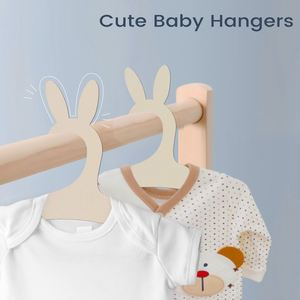 ไม้แขวนเสื้อเด็กแบบใหม่ รักษ์โลก ทนทาน รูปหูกระต่าย น่ารัก ทำจากไม้ - Product Image 4
