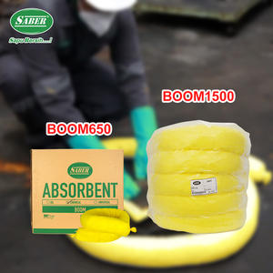 Absorbedor químico SABER de alta capacidad, Small Boom 650, manguito amarillo de absorción rápida para derrames químicos con mecanismo circular para detener fugas. - Product Image 5