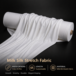 Tessuto Elasticizzato in Seta di Latte per Tende a Rullo, Drappeggio in Spandex Bianco, Rosso, Rosa, Bordeaux, Nero, Blu per Decorazioni di Matrimoni ed Eventi - Product Image 2