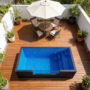 Piscine rectangulaire portable en fibre de verre de haute qualité pour la vente en gros - Product Image 5