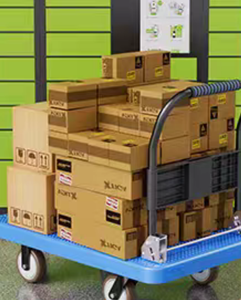 Klasik mavi naylon Flatbed arabaları ağır dört tekerlekli el arabaları depolar için özelleştirilebilir taşınabilir çıkarılabilir market arabası - Product Image 4