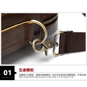 <b>Leather</b> Men Messenger Shoulder Cross Body Bag Genuine <b>Leather</b> <b>Briefcase</b> Men's Fashion Laptop Bags - Product Image 4