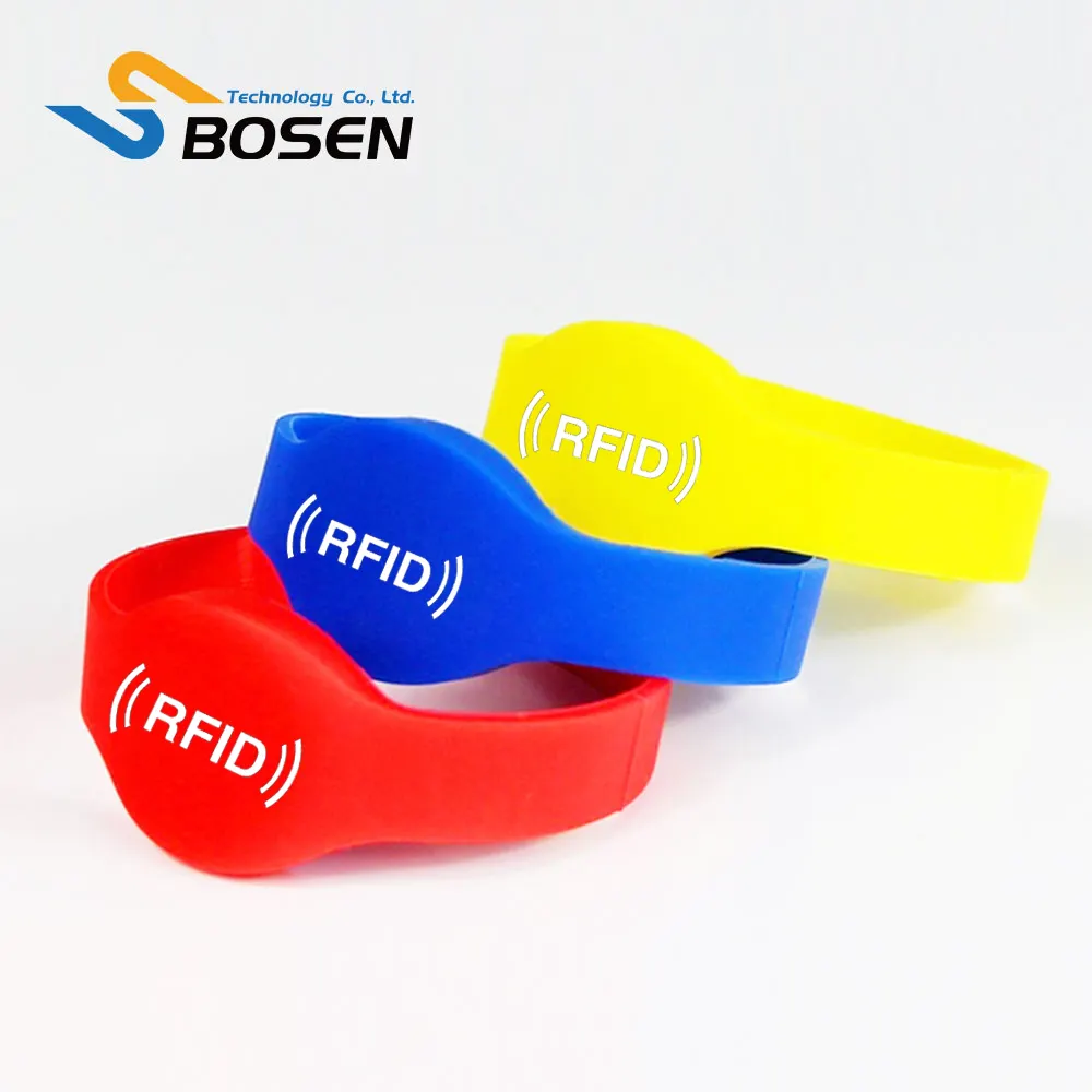 Customized Writable Silicone Bracelet 13.56mhz NFC Chip 125khz RFID Event Wristbands