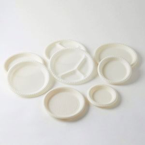 Assiettes jetables compostables en pulpe de canne à sucre, vaisselle biodégradable, assiettes en bagasse - Product Image 3