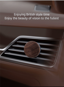 Diffuseur d'arômes de voiture en alliage d'aluminium avec couvercle en bois de luxe, diffuseur cylindrique à clipser sur la grille d'aération, parfum longue durée, sans électricité - Product Image 5
