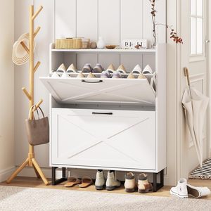 Cross-border modern minimalist style integrated <b>wall</b>-mounted <b>shoe</b> cabinet with a light luxury and high-end feel, large capacity - Product Image 4
