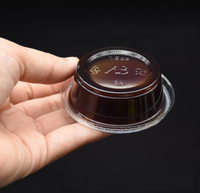 Tasse à sauce de 1 oz avec couvercles Boîte à sauce jetable à emporter emballée avec du vinaigre de sauce soja chili et une tasse de dégustation avec couvercle
