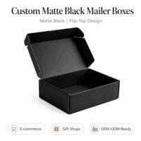 Boîte d'expédition en carton ondulé noir aseptique et durable, avec logo personnalisé, en matériaux recyclés, pour emballage d'abonnement