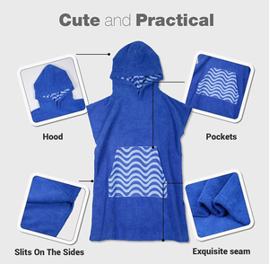 Serviette de bain à langer en microfibre <span class=keywords><strong>Poncho</strong></span> pour enfants Serviette de plage à capuche pour fille et garçon <span class=keywords><strong>Surf</strong></span> <span class=keywords><strong>Poncho</strong></span> avec poche - Product Image 2