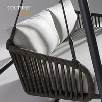 Fauteuil suspendu double en aluminium moderne COUTURE Jardin, balançoire de jardin, mobilier d'extérieur