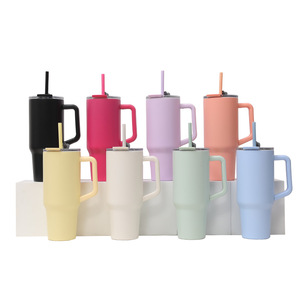 Stainless Steel Tumbler 30 Oz With Handle And Straw For Travel And Outdoor Use - Product Image 1