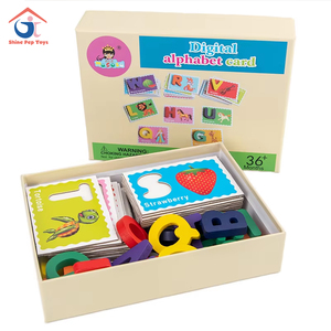 Tarjetas de reconocimiento de alfabeto de madera para aprendizaje divertido, tablero a juego de educación temprana para niños de 2 a 3 años, juguetes de bloques para - Product Image 1
