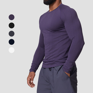 <span class=keywords><strong>Magliette</strong></span> a Maniche Lunghe Formali Tinta Unita ad Asciugatura Rapida per <span class=keywords><strong>Palestra</strong></span> Allenamento Sportivo Fitness Corsa Abbigliamento Uomo - Product Image 1