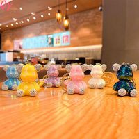Peluche ours en peluche très populaire avec porte‑clés en diamant, pendentif créatif, porte‑clés tendance, cadeau, accessoire