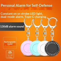 Alarm Keamanan Pribadi Modern Otomatis Baru 130dB Sirene Keras SOS Pin Tarik Senter LED Kontrol Sentuh Tipe C Dapat Diisi Ulang Aman