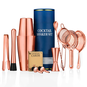 Kit de barra de cobre directo de fábrica personalizado, juego de herramientas para <span class=keywords><strong>Bar</strong></span>, juego de coctelera Boston de acero inoxidable - Product Image 3