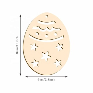 Decorazione di legno dell'<span class=keywords><strong>uovo</strong></span> di pasqua pittura di artigianato in legno incompiuto - Product Image 4