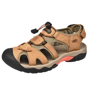 Popular casual fashionable sandals, outdoor river-trapping first-layer cowhide beach shoes